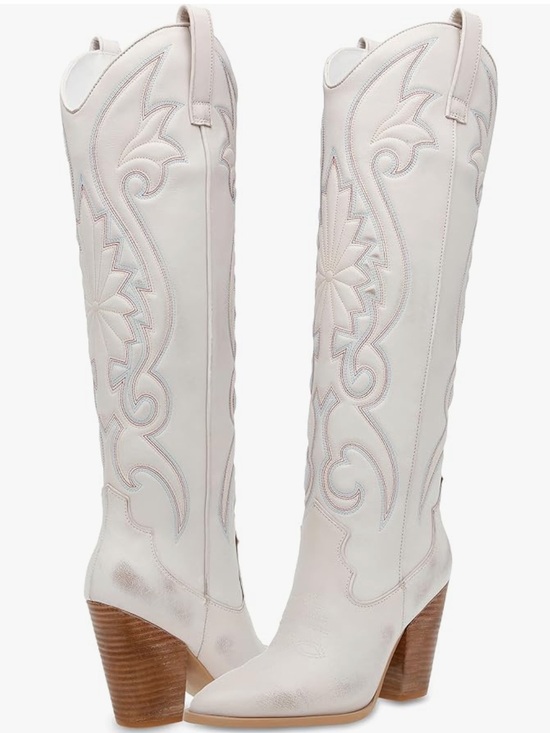 Steve Madden Shoes - Steve Madden Women's Leather Lashes Western Boots Distressed White Size 8.5M